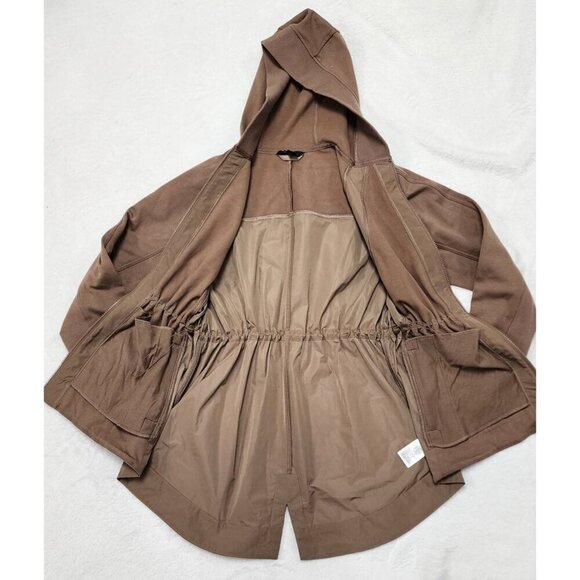 Athleta Rustic Beige Triumph Hybrid Hooded Jacket Small - Picture 7 of 11